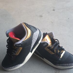 Kids Black and Gold Active Sneakers